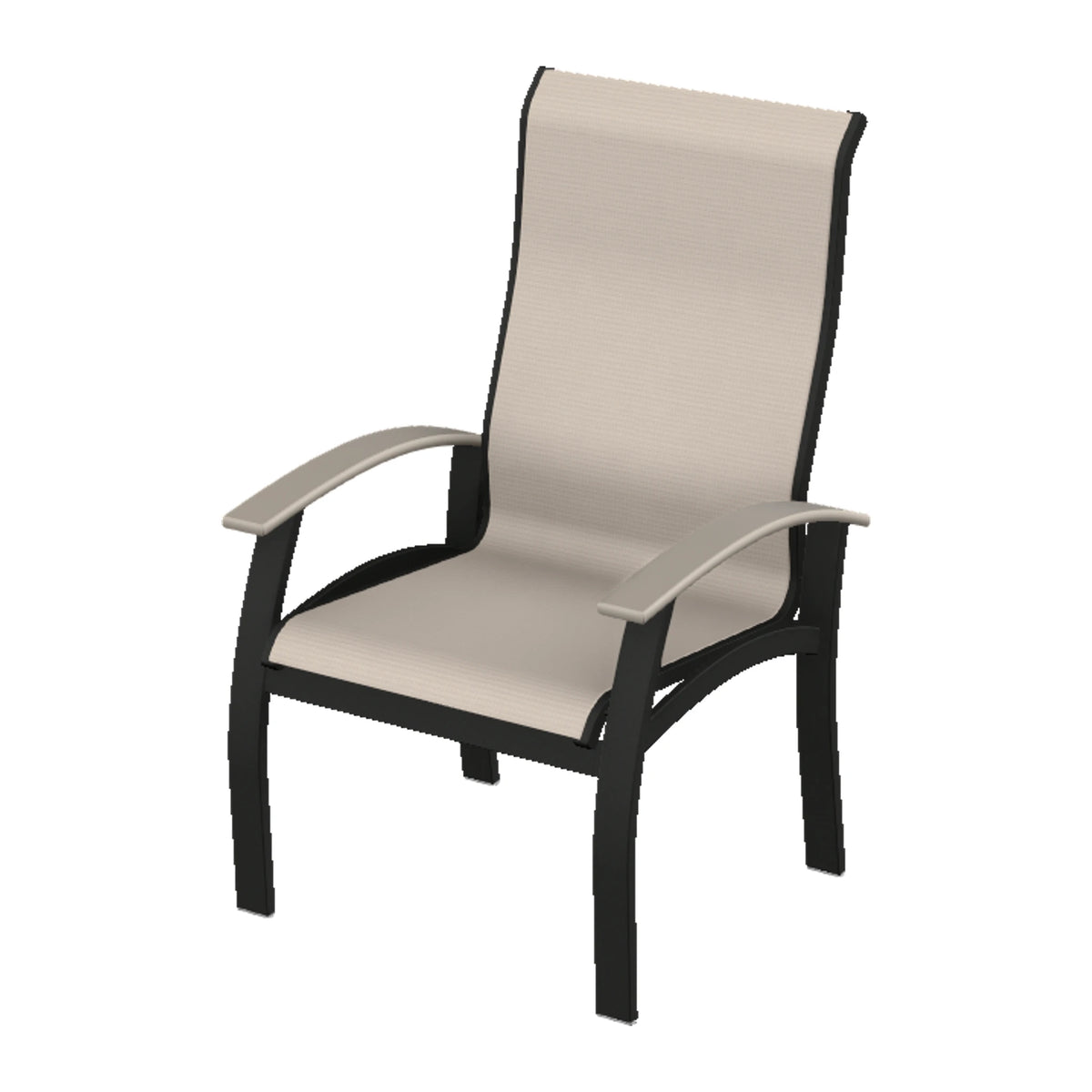 Belle Isle Sling Supreme Height Armchair — Black PC / Warm Grey Accents