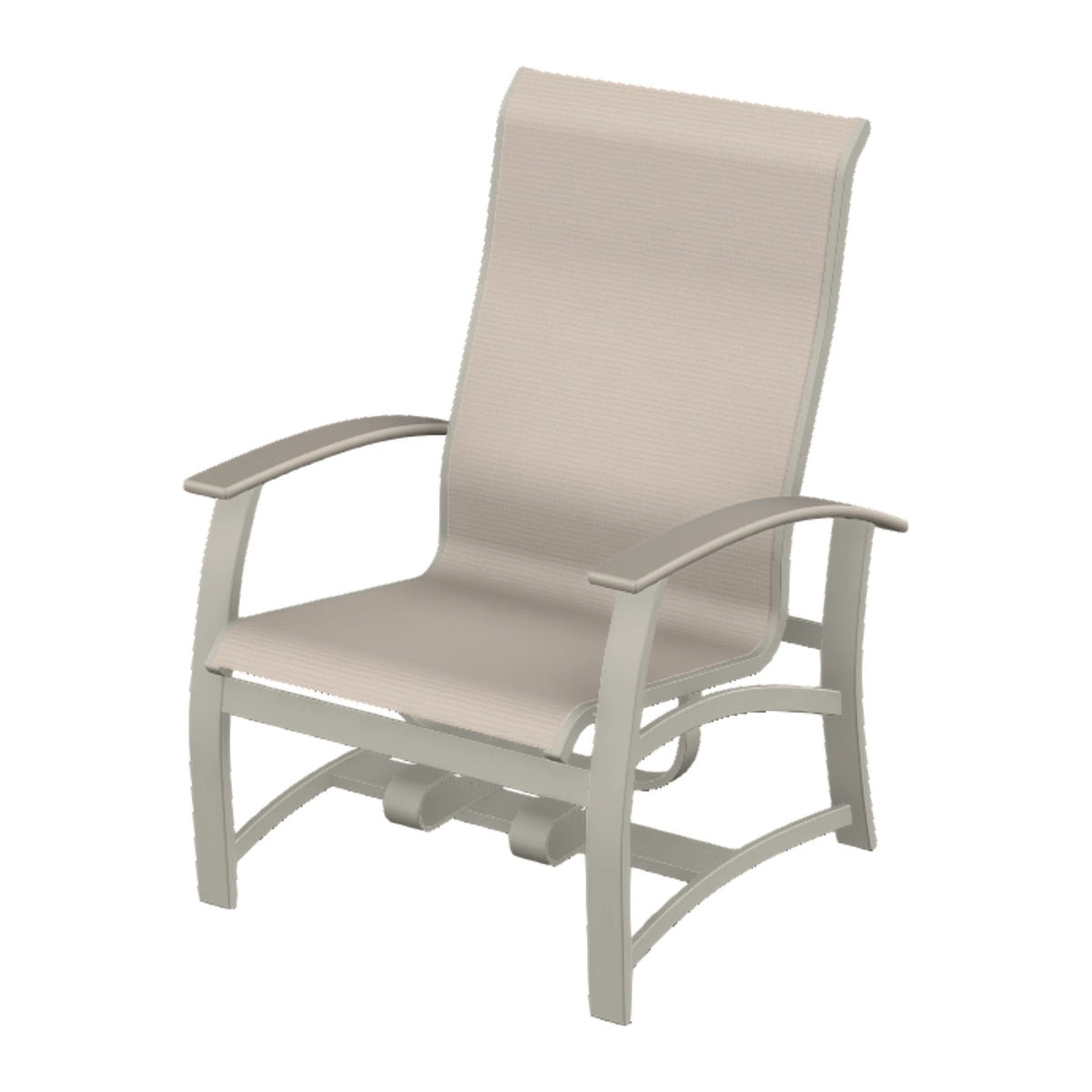 Belle Isle Sling Chat Chair w/ Hidden Motion — Warm Grey PC / Warm Grey Accents