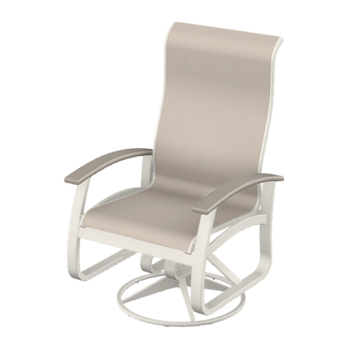 Belle Isle Sling Supreme Height Swivel Rocker — Snow PC / Warm Grey Accents