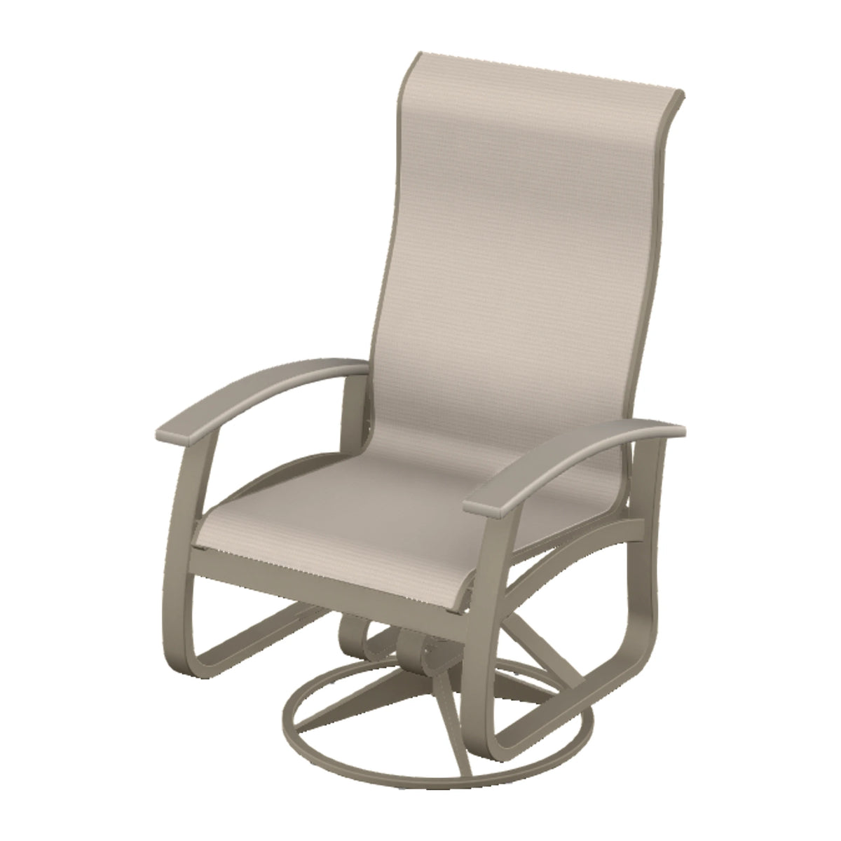 Belle Isle Sling Supreme Height Swivel Rocker — Storm PC / Warm Grey Accents