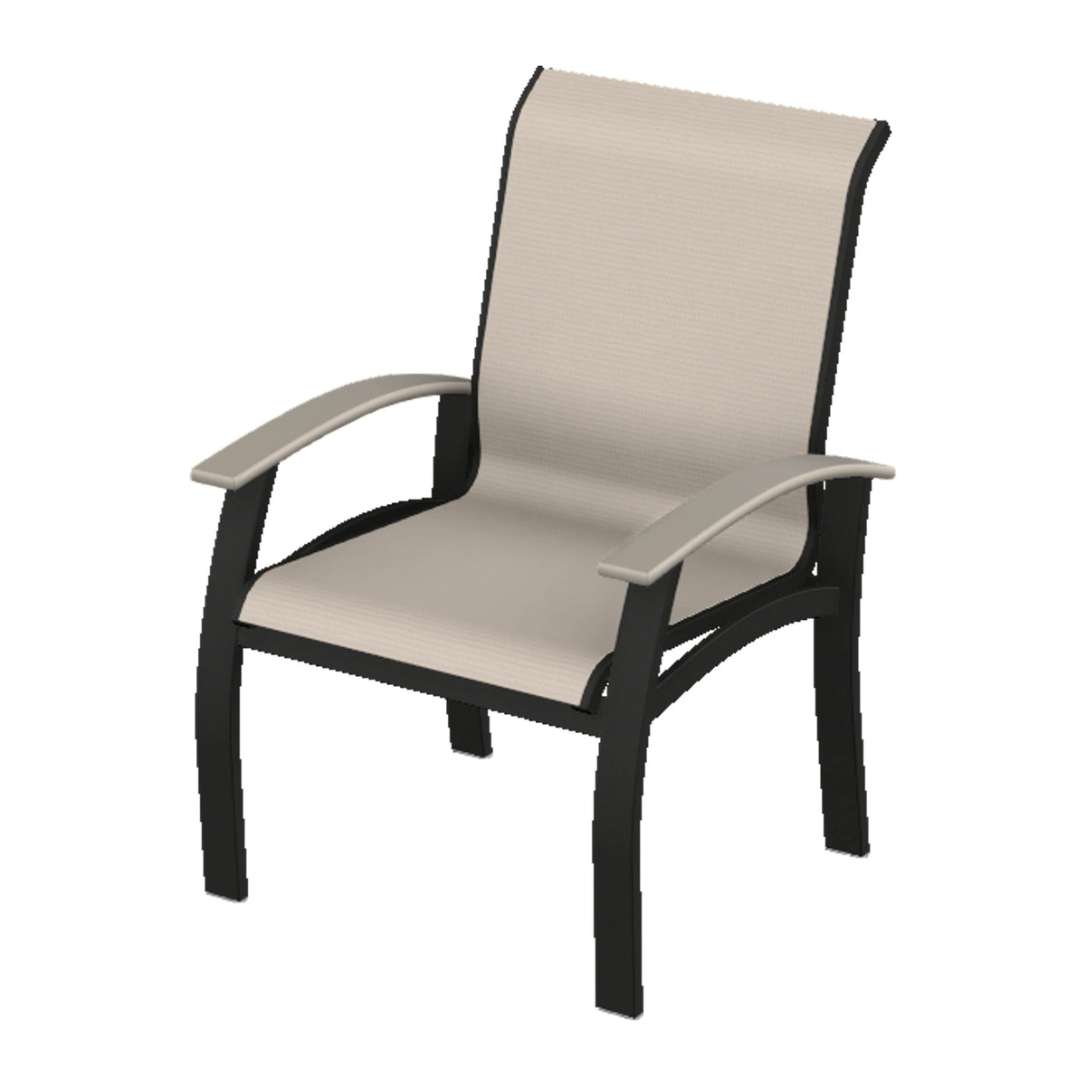 Belle Isle Sling Dining Armchair — Black PC / Warm Grey Accents