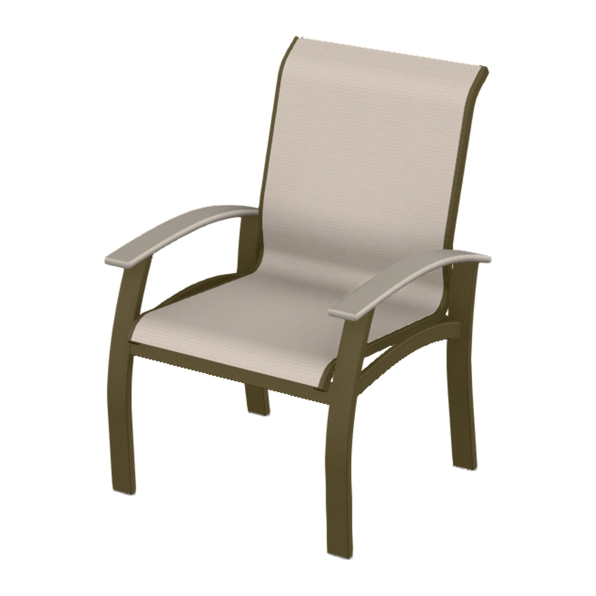 Belle Isle Sling Dining Armchair — Beachwood PC / Warm Grey Accents