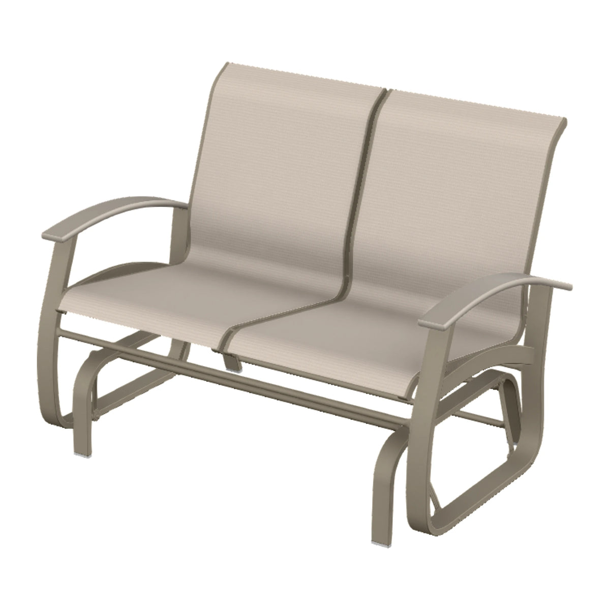 Belle Isle Sling Loveseat Glider — Storm PC / Warm Grey Accents