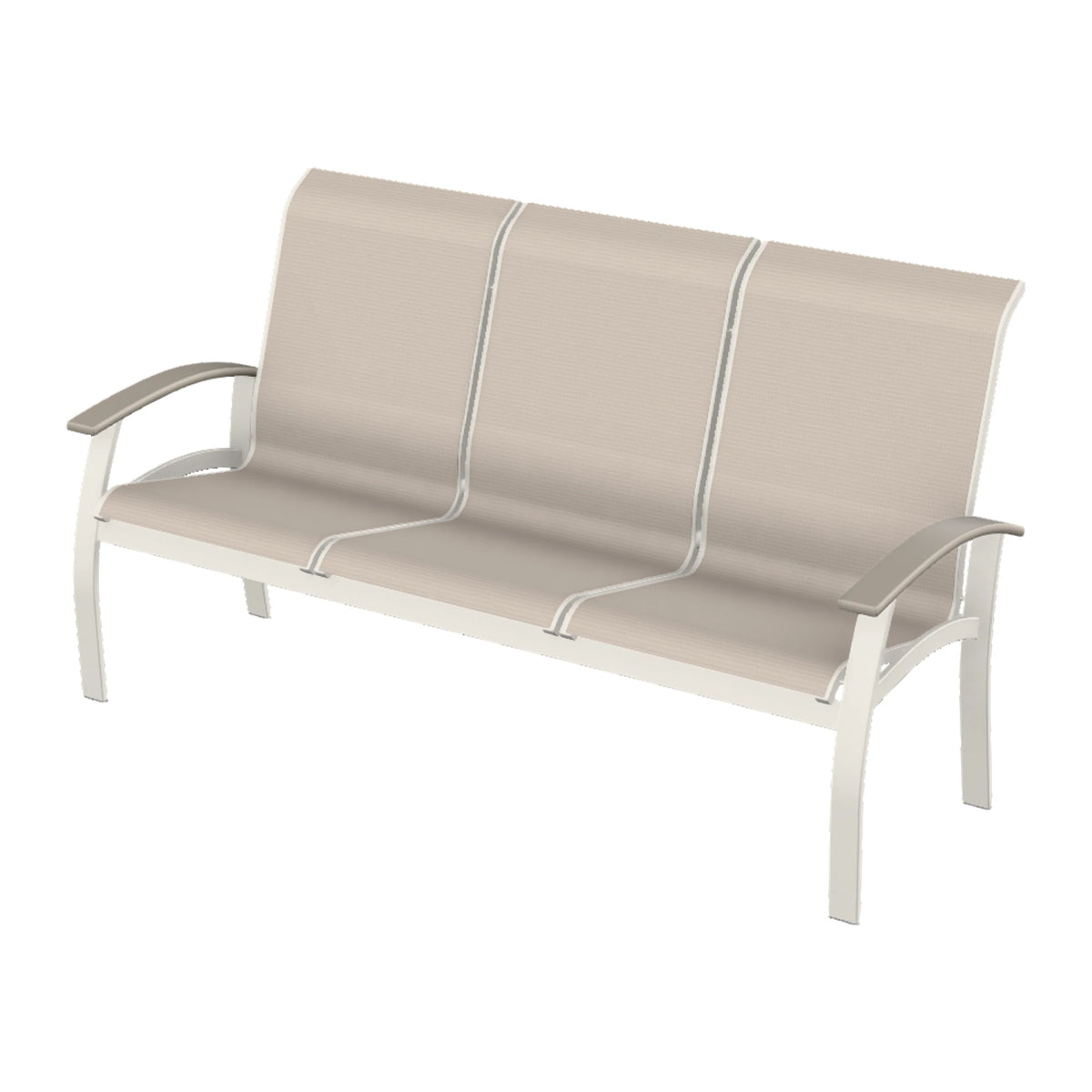 Belle Isle Sling Sofa — Snow PC / Warm Grey Accents