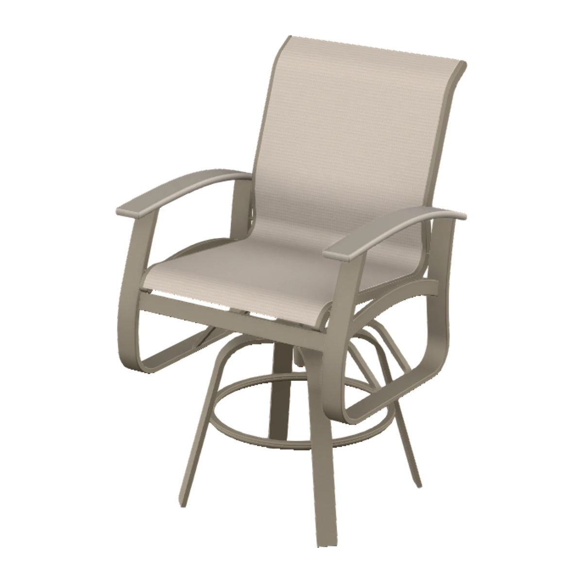 Belle Isle Sling Balcony Swivel Chair — Storm PC / Warm Grey Accents