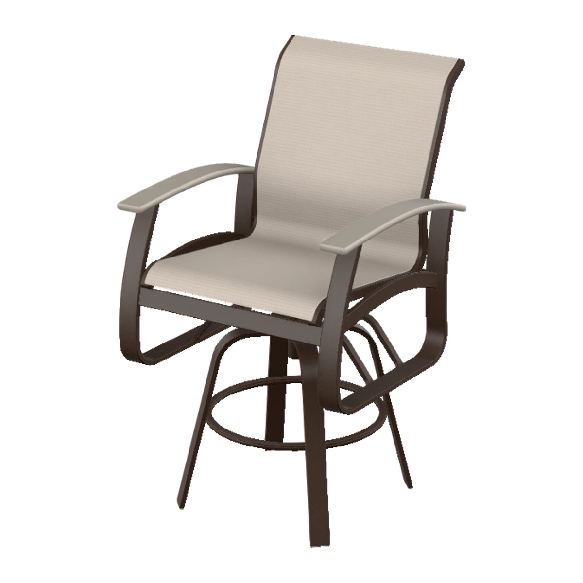 Belle Isle Sling Bar Swivel Chair — Kona PC / Warm Grey Accents