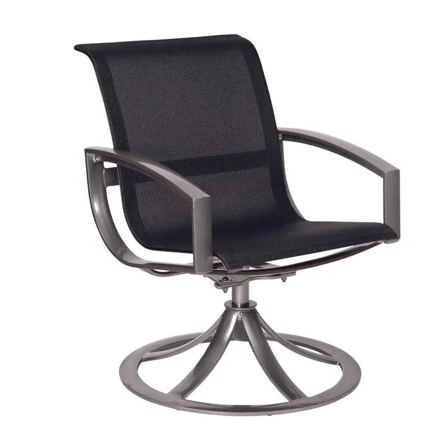 Metropolis Sling Swivel Dining Arm Chair