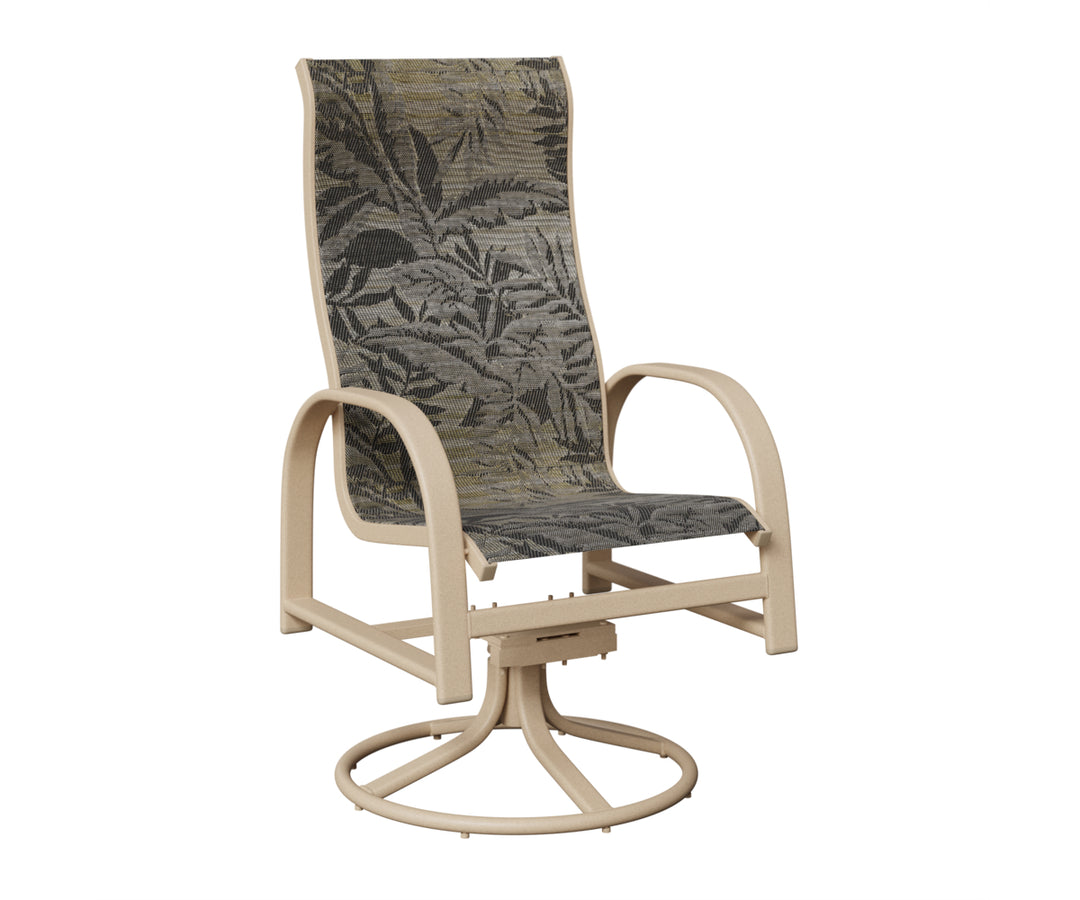 Murphy High Back Sling Swivel Rocker Dining Chair