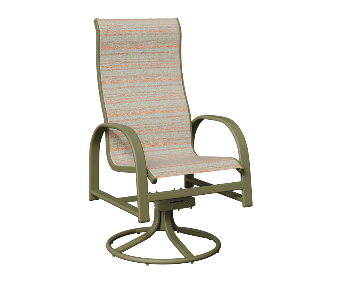 Murphy High Back Sling Swivel Rocker Dining Chair