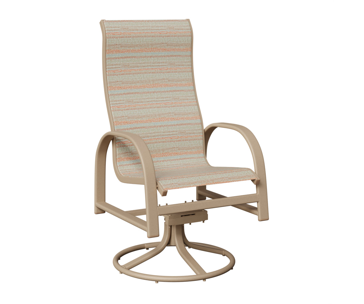 Murphy High Back Sling Swivel Rocker Dining Chair