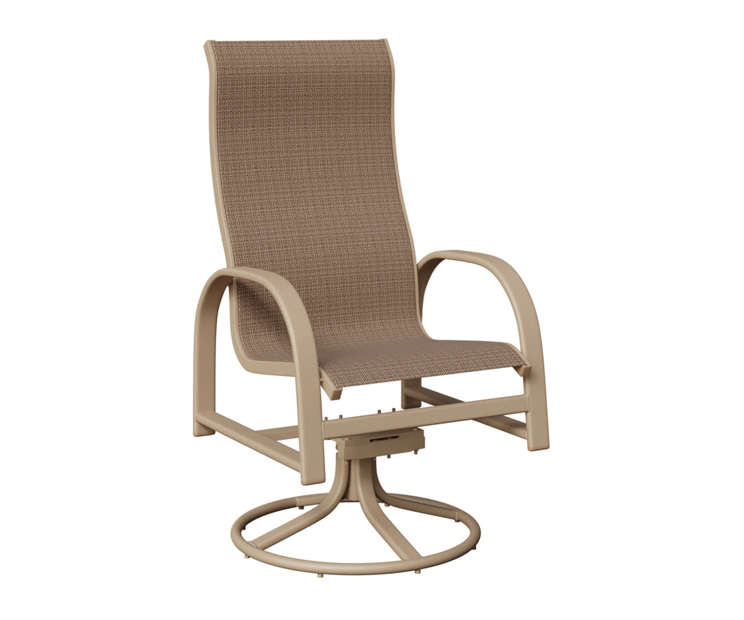 Murphy High Back Sling Swivel Rocker Dining Chair