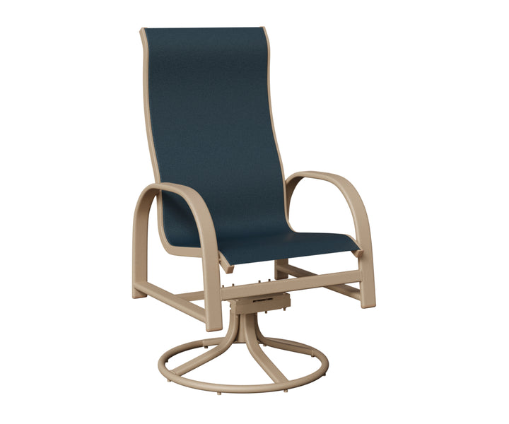 Murphy High Back Sling Swivel Rocker Dining Chair