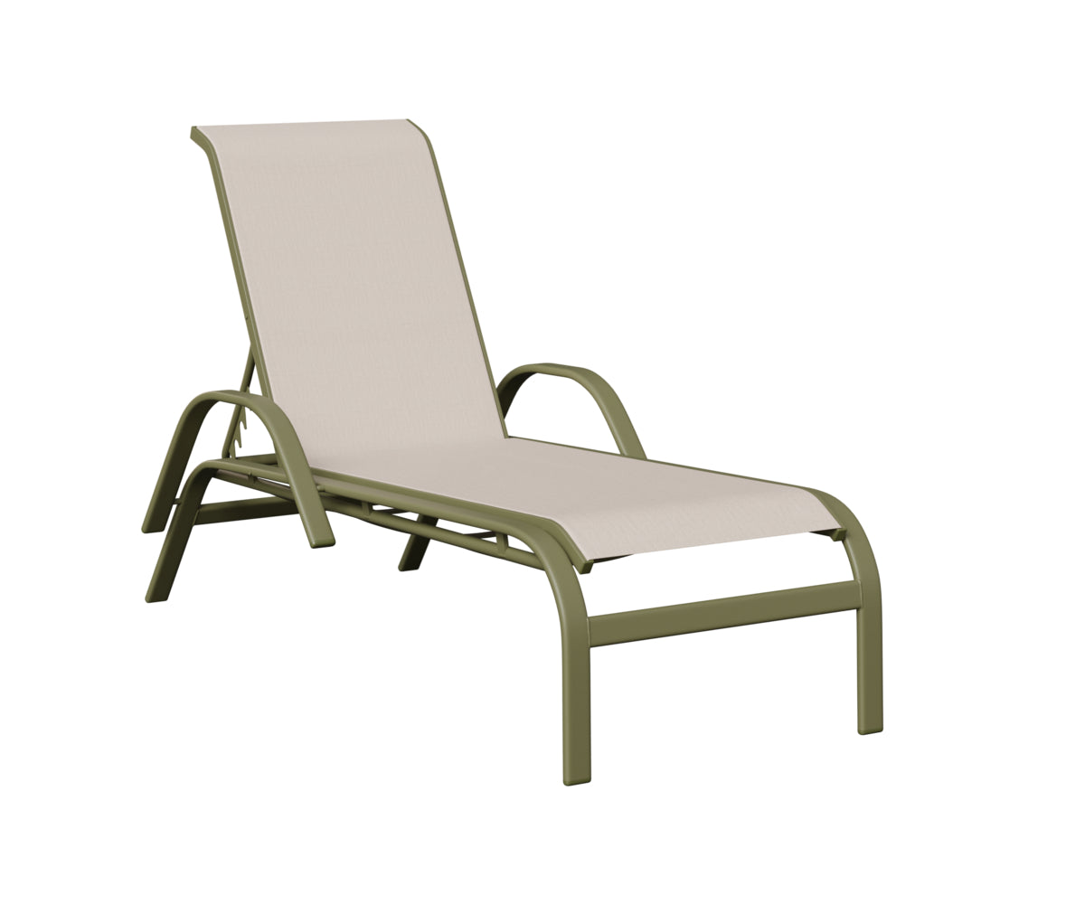 Murphy Sling Chaise Lounge With Arms