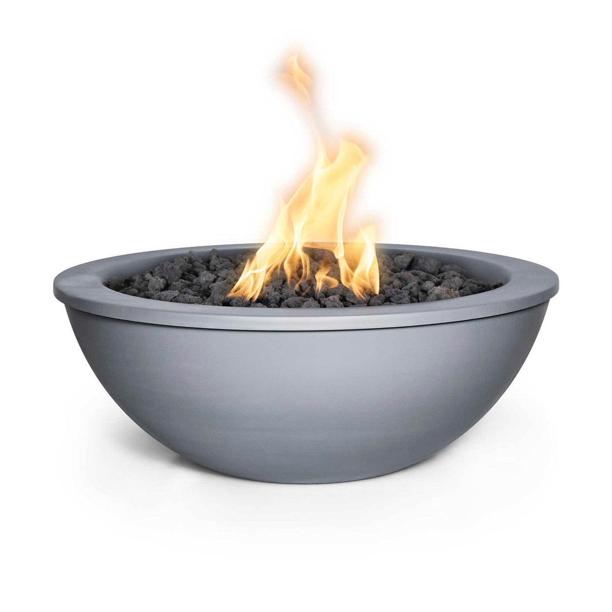 The Outdoor Plus Round Sedona Powder Coated Metal Fire Bowl - gray