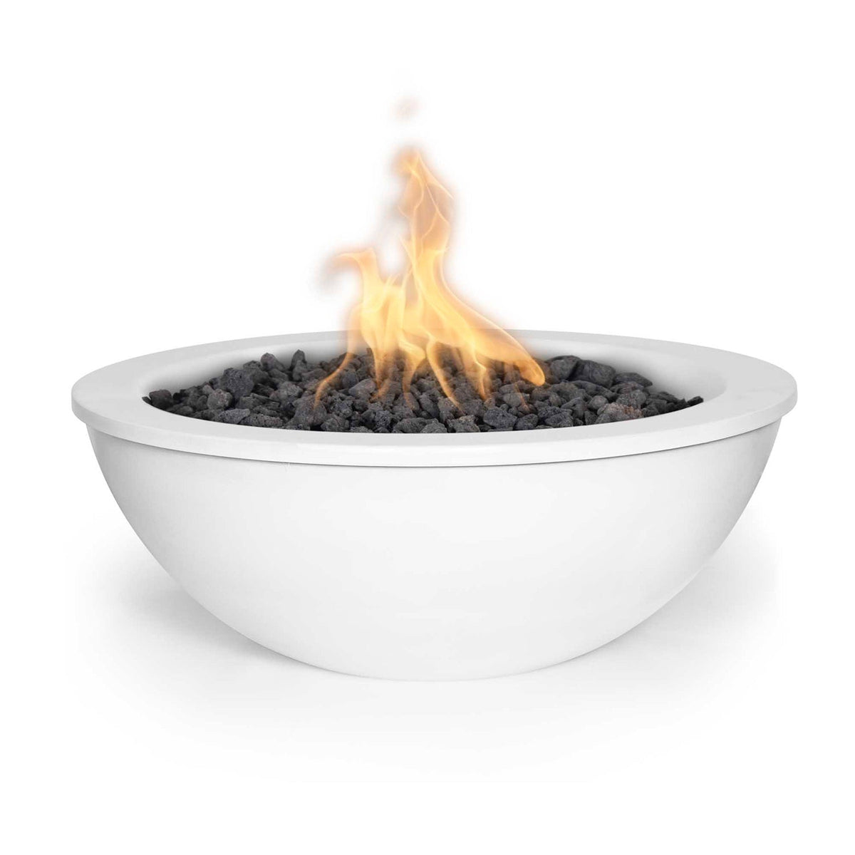 The Outdoor Plus Round Sedona Powder Coated Metal Fire Bowl - white