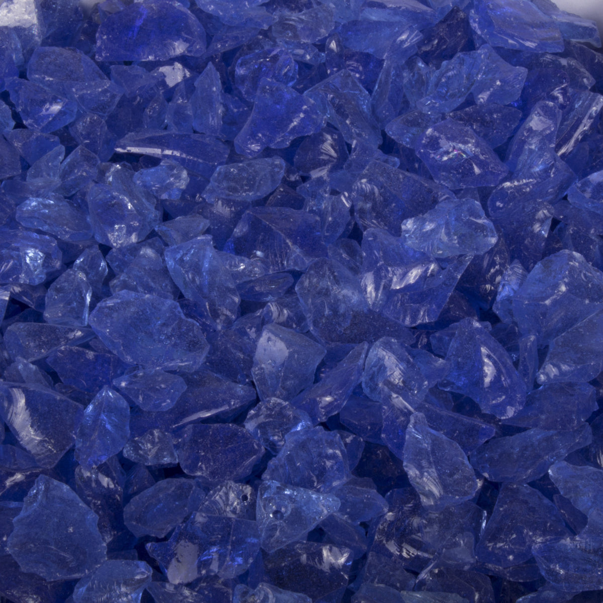 The Outdoor Plus Standard 0.5-0.75" Blue Fire Glass, 25-Pounds