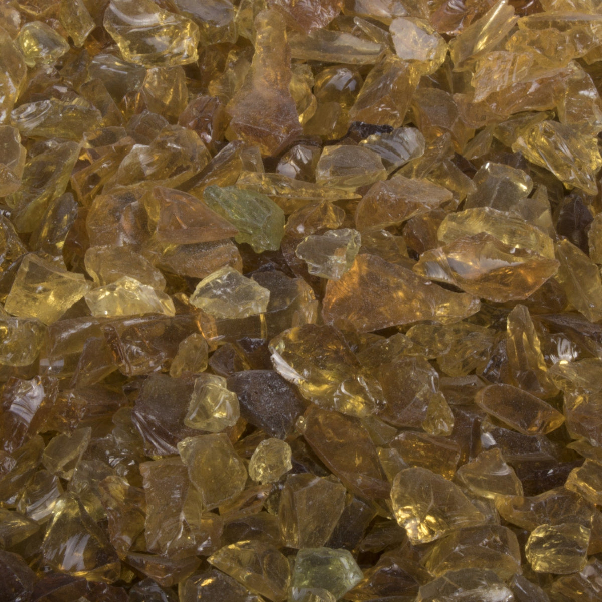 The Outdoor Plus Standard 0.5-0.75" Amber Fire Glass, 25-Pounds