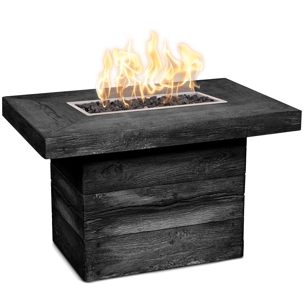 The Outdoor Plus Alberta Fire Table Wood Grain Concrete - ebony