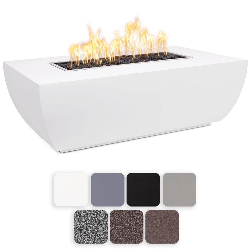 The Outdoor Plus Linear Avalon Powder Coat Fire Pit - 15” Tall - glossy black