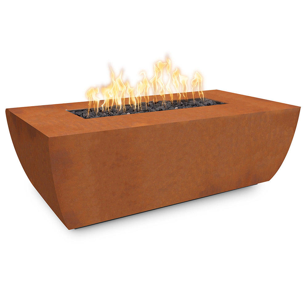 The Outdoor Plus Linear Avalon Corten Steel Fire Pit - 15” Tall