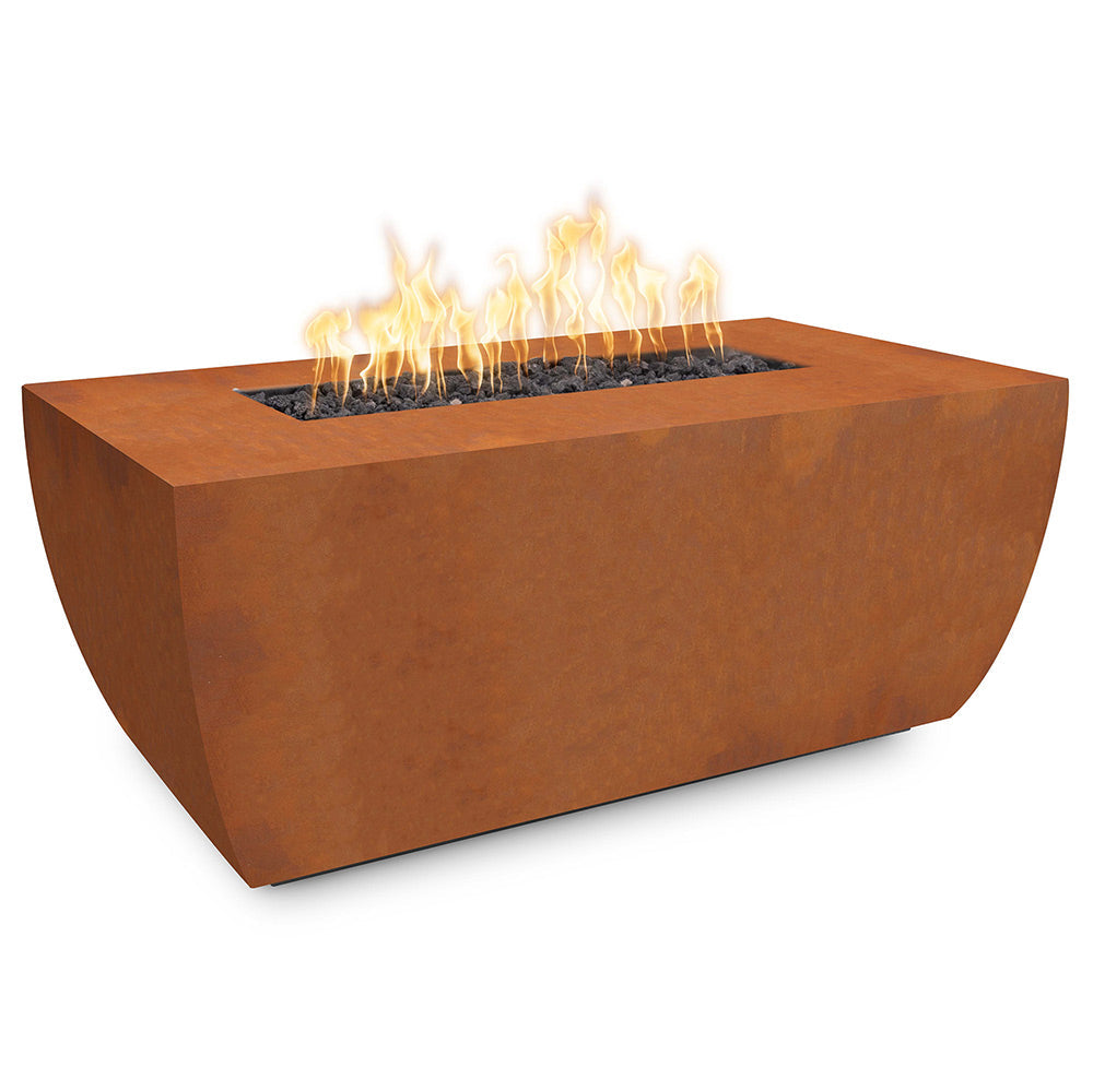 The Outdoor Plus Linear Avalon Corten Steel Fire Pit - 24” Tall
