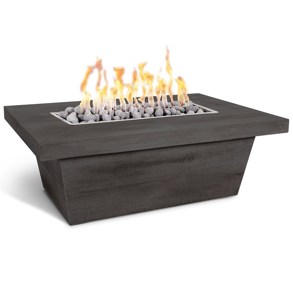 The Outdoor Plus Carson Wood Grain Fire Pit - Tall - ebony