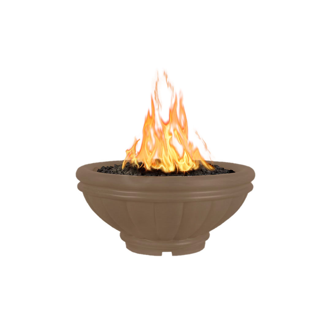 The Outdoor Plus Round Roma GFRC Fire Bowl - metallic copper