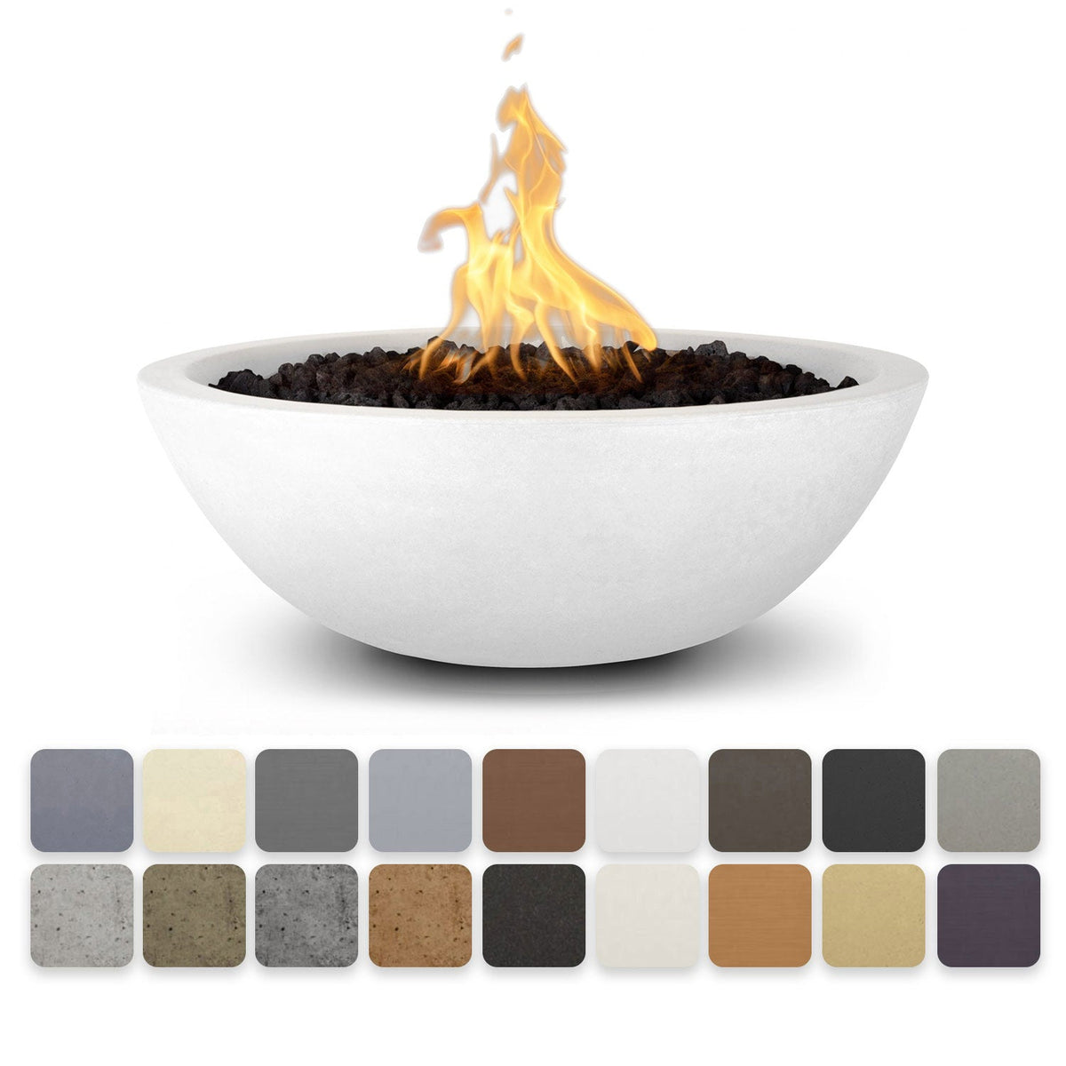 The Outdoor Plus Sedona Concrete Narrow Ledge Fire Pit - black
