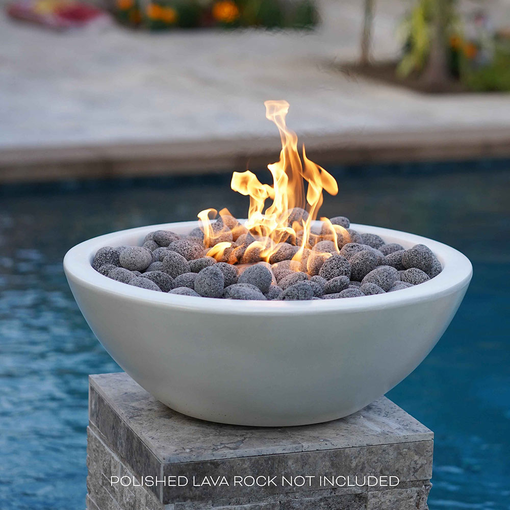The Outdoor Plus Sedona Concrete Narrow Ledge Fire Pit - black