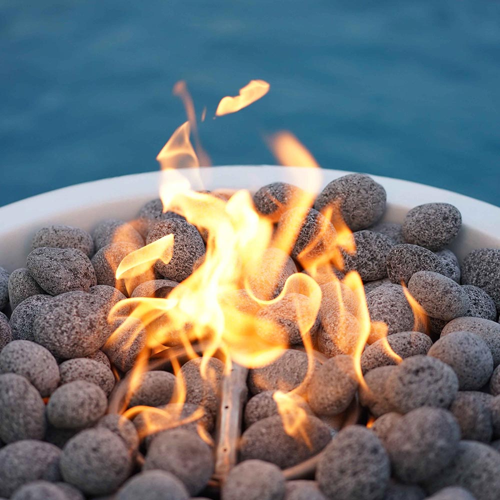 The Outdoor Plus Sedona Concrete Narrow Ledge Fire Pit - ash