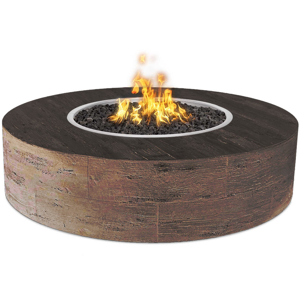The Outdoor Plus Sequoia Wood Grain Fire Pit - Tall - oak