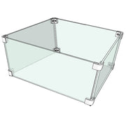 The Outdoor Plus Square Tempered Glass Wind Guard, 16x16-Inch