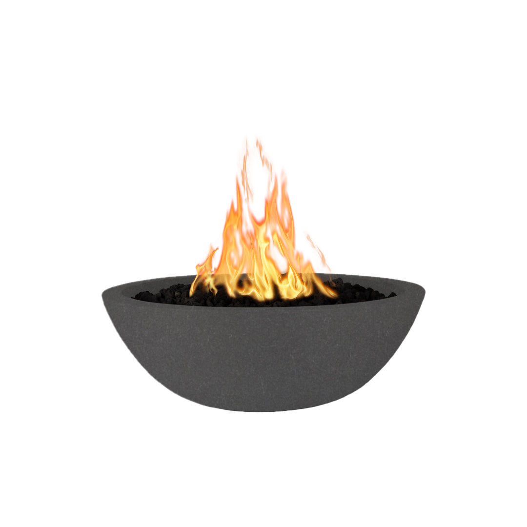 The Outdoor Plus Round Sedona GFRC Fire Bowl - metallic slate