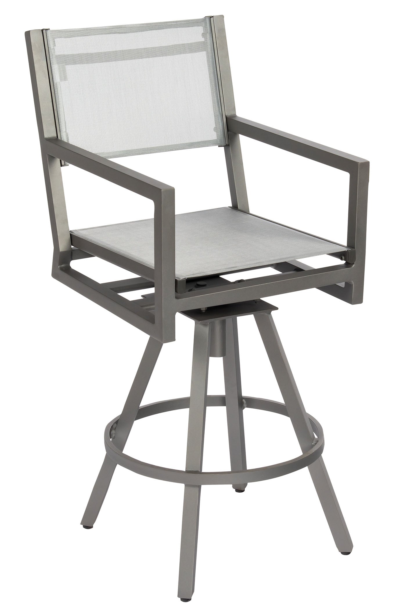 Palm Coast Sling Swivel Bar Stool With Arms