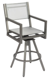 Palm Coast Sling Swivel Bar Stool With Arms