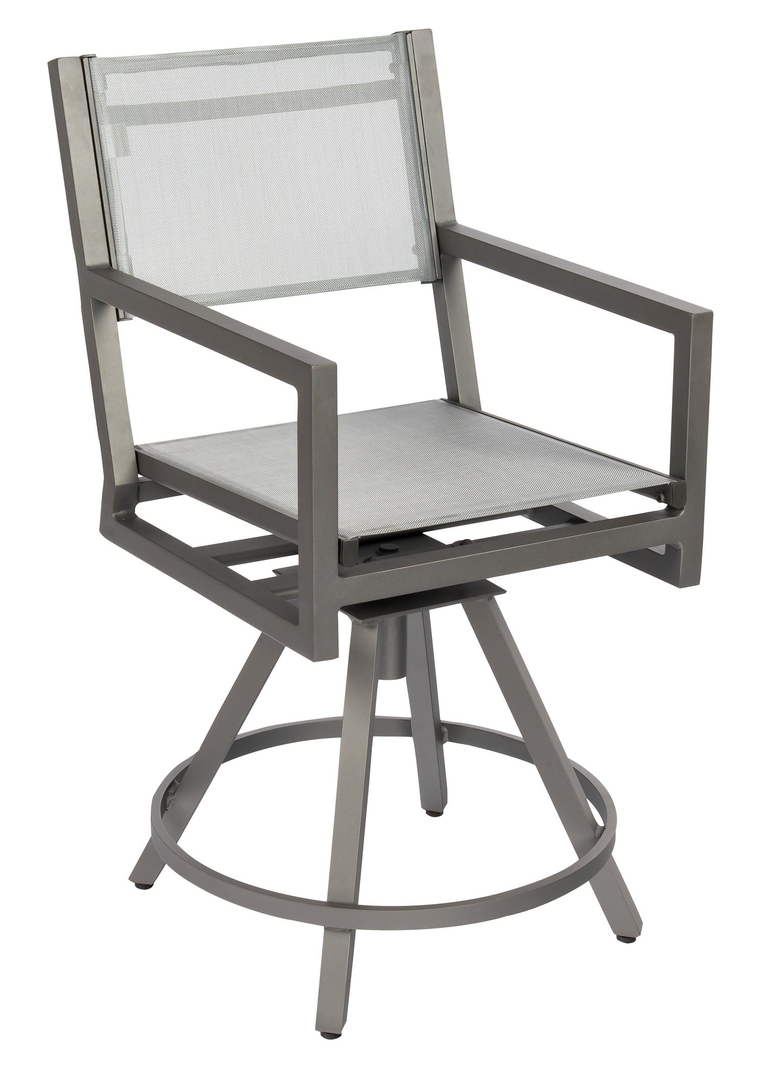 Palm Coast Sling Swivel Counter Stool With Arms