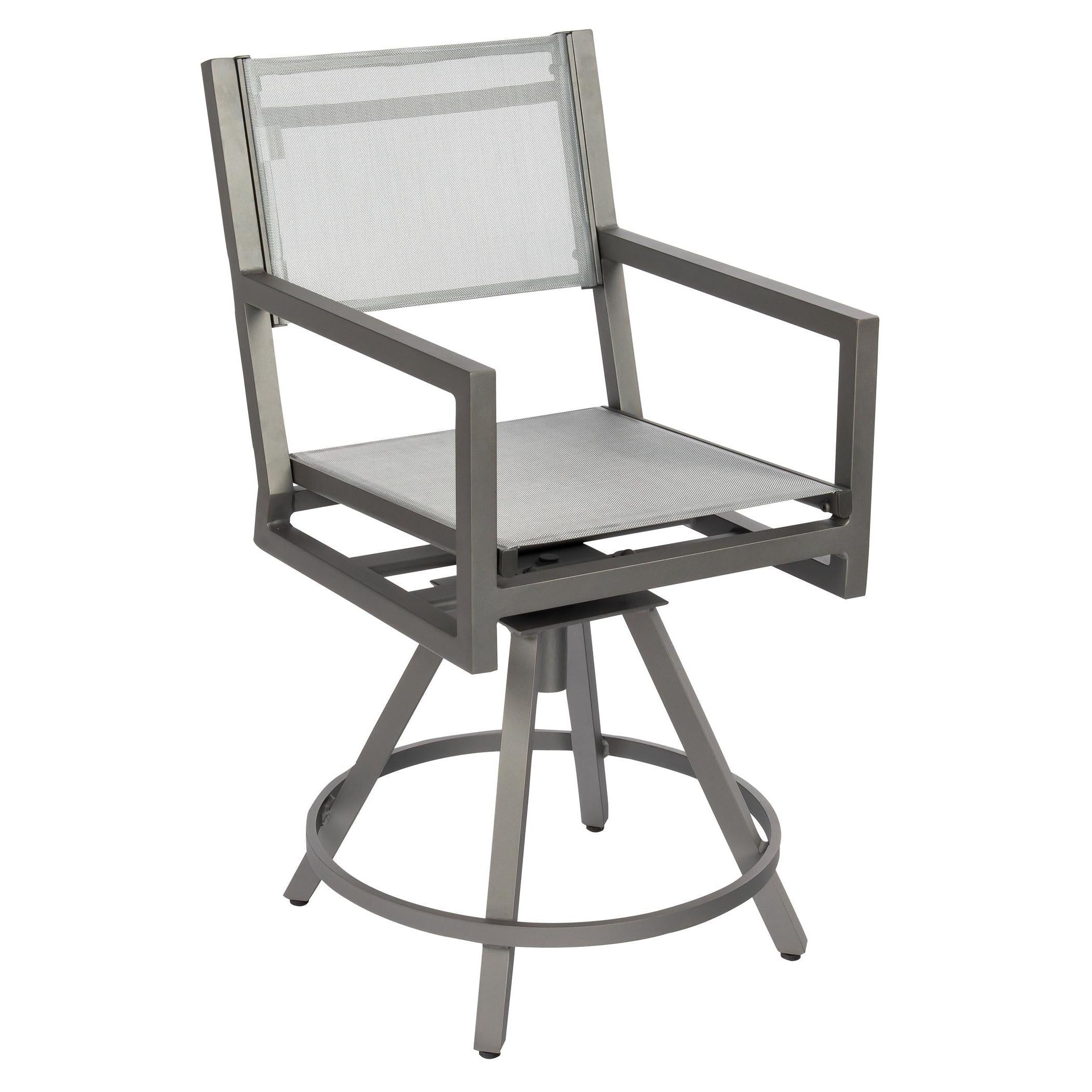 Palm Coast Sling Swivel Counter Stool With Arms