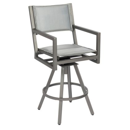 Palm Coast Padded Sling Swivel Bar Stool with Arms