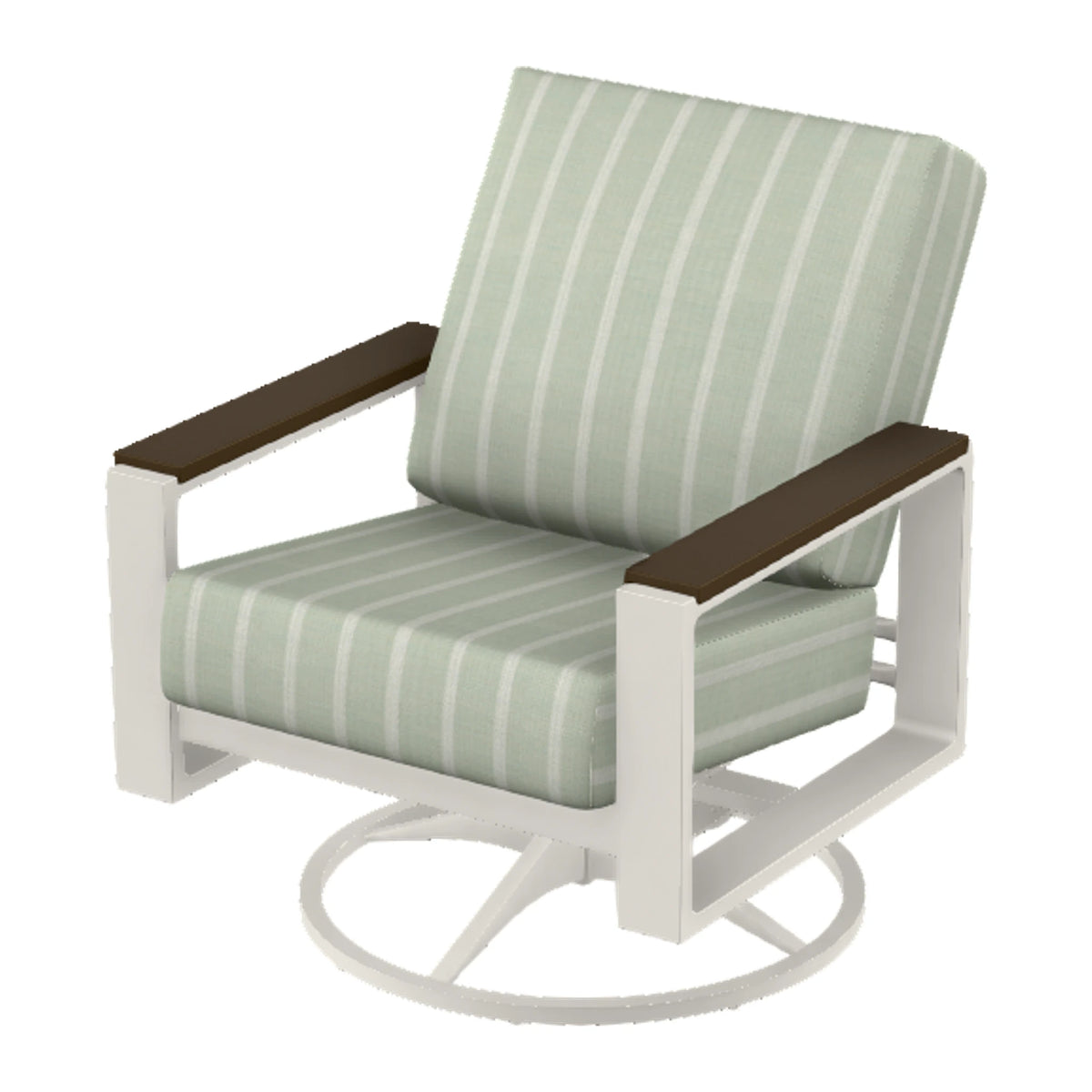 Telescope Larssen Cushion Swivel Rocker w/ Arm Accents — Snow PC / Kona Accents