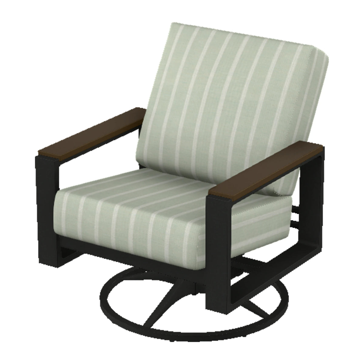 Telescope Larssen Cushion Swivel Rocker w/ Arm Accents — Black PC / Kona Accents