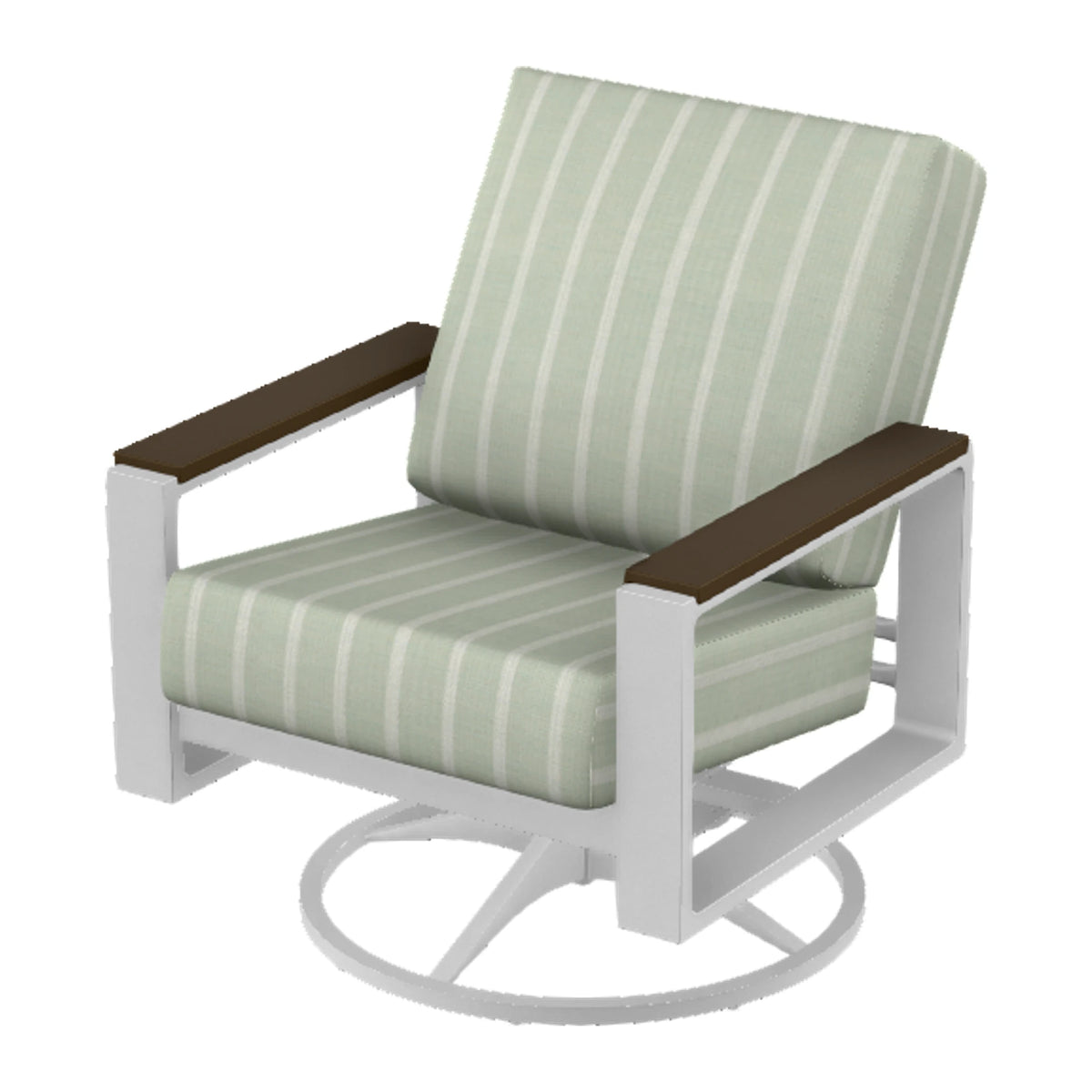 Telescope Larssen Cushion Swivel Rocker w/ Arm Accents — White Txt PC / Kona Accents