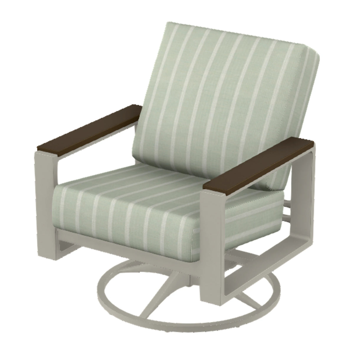 Telescope Larssen Cushion Swivel Rocker w/ Arm Accents — Warm Grey PC / Kona Accents