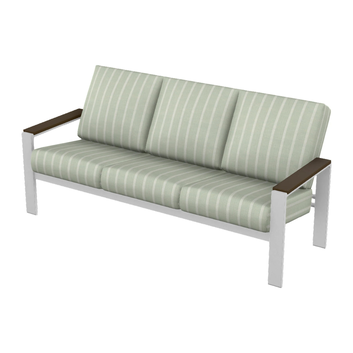 Telescope Larssen Cushion Sofa w/ Arm Accents — White Txt PC / Kona Accents