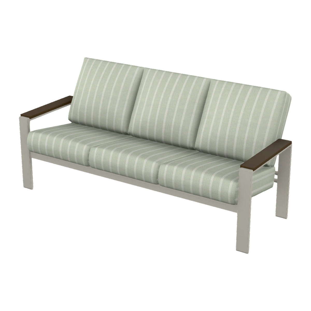 Telescope Larssen Cushion Sofa w/ Arm Accents — Warm Grey PC / Kona Accents