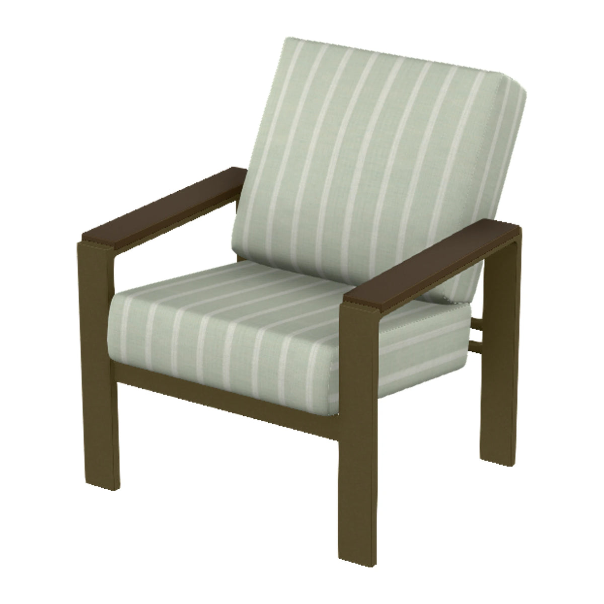 Larssen Cushion Armchair w/ Arm Accents — Beachwood PC / Kona Accents