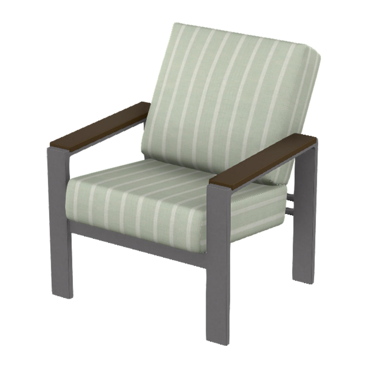 Larssen Cushion Armchair w/ Arm Accents — Graphite Txt PC / Kona Accents