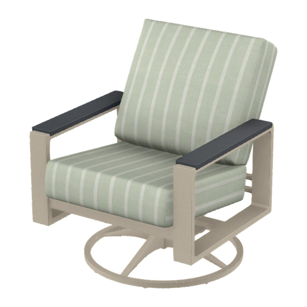 Telescope Larssen Cushion Swivel Rocker w/ Arm Accents — Desert Sand PC / Graphite Accents