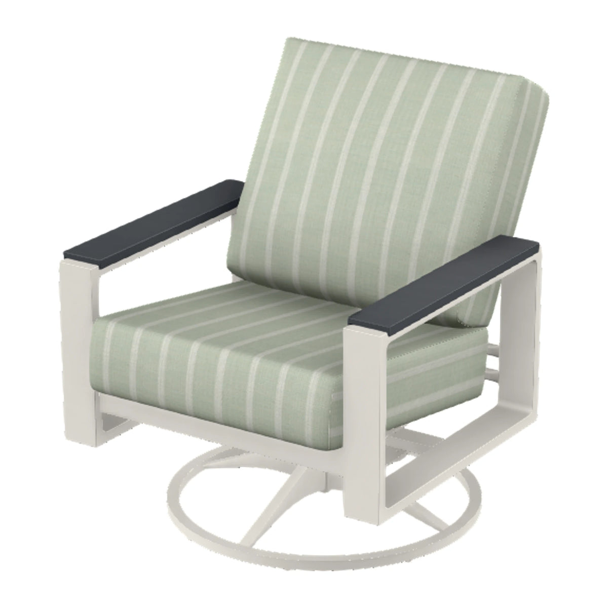 Telescope Larssen Cushion Swivel Rocker w/ Arm Accents — Snow PC / Graphite Accents