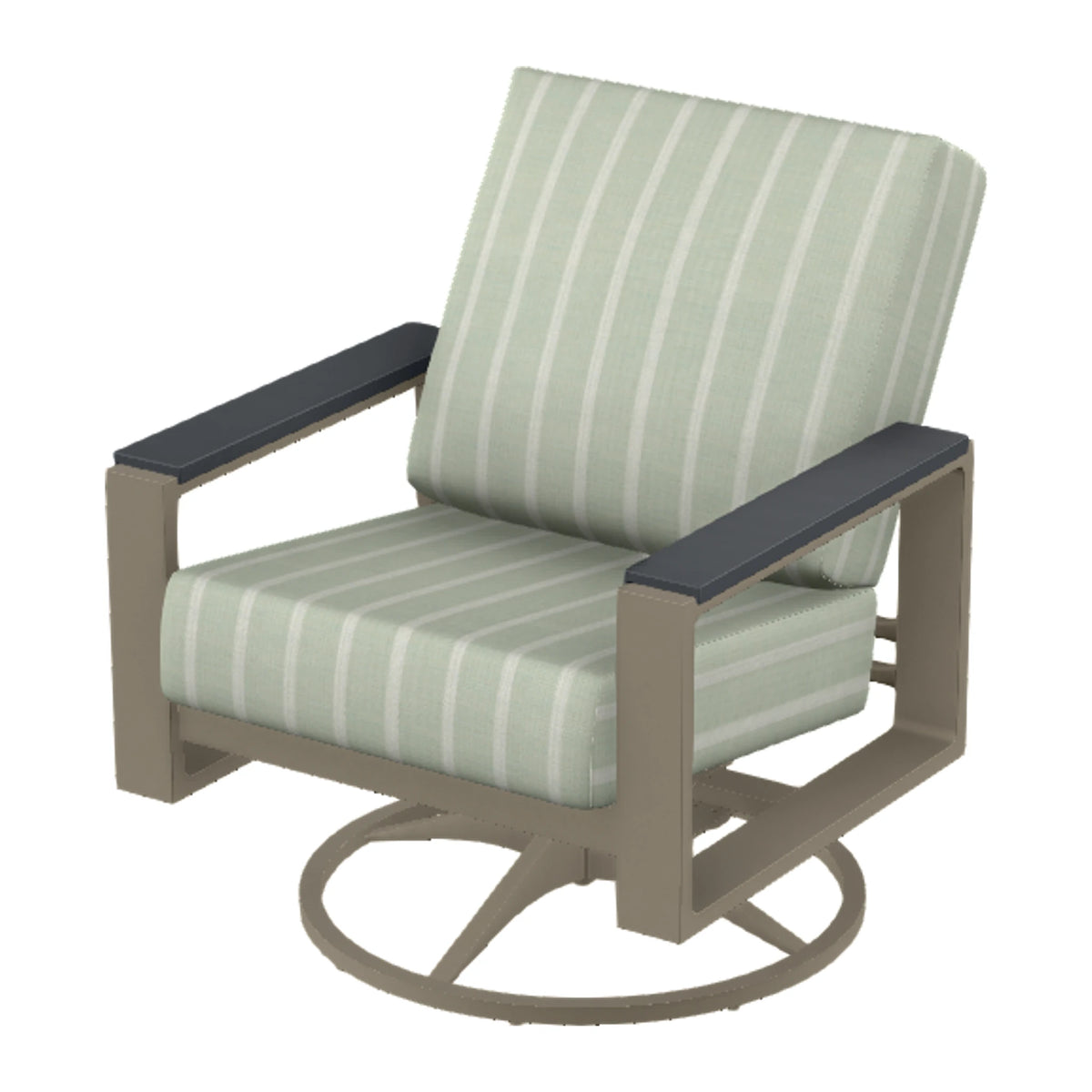 Telescope Larssen Cushion Swivel Rocker w/ Arm Accents — Storm PC / Graphite Accents