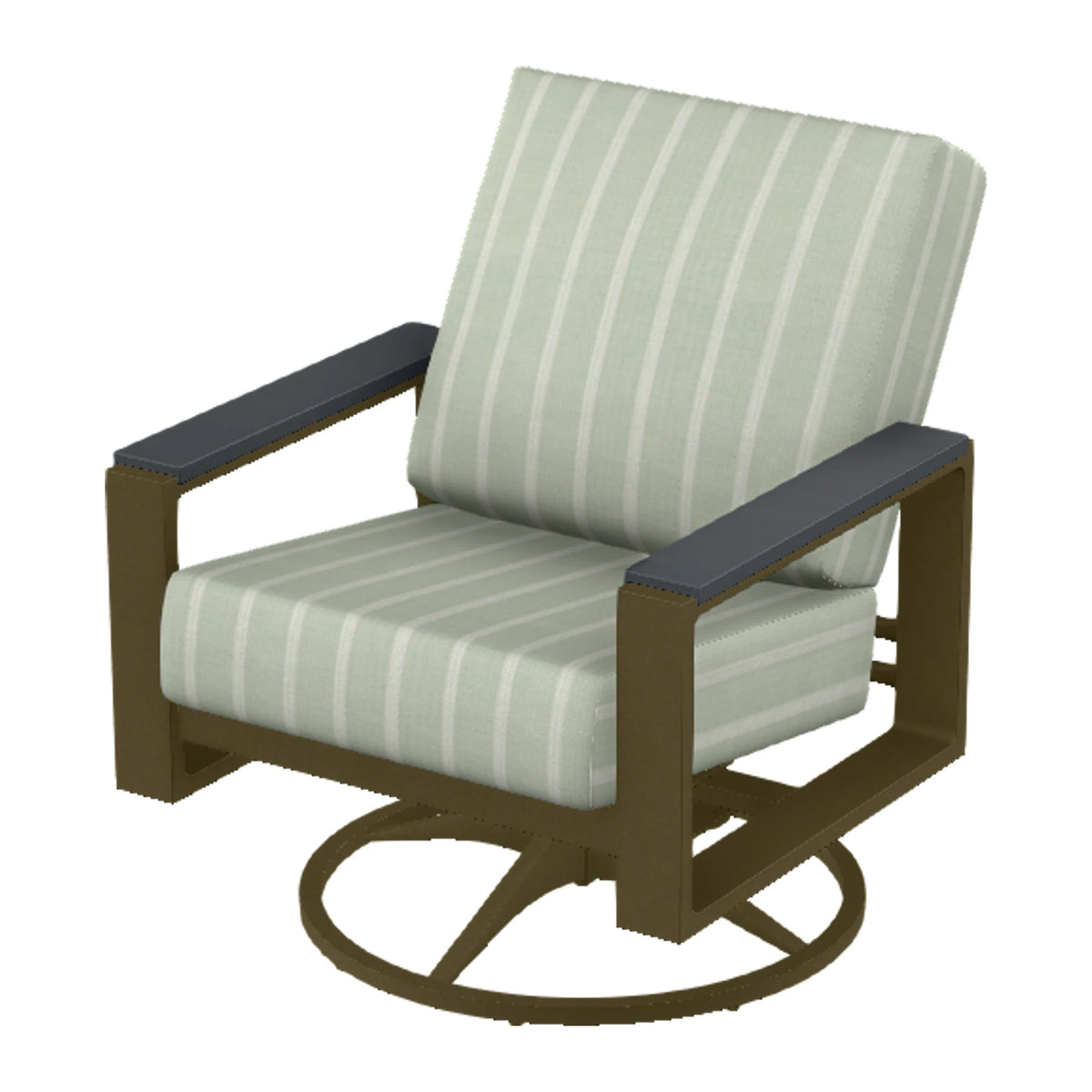 Telescope Larssen Cushion Swivel Rocker w/ Arm Accents — Beachwood PC / Graphite Accents